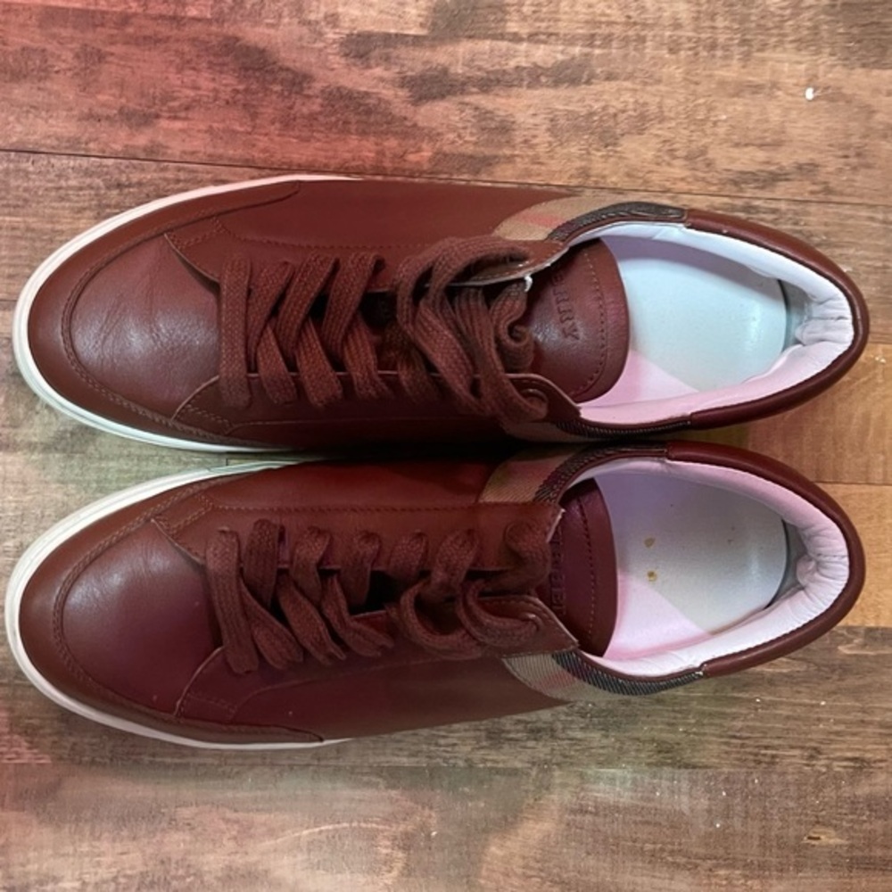 Burberry Brown Sneakers nova check Low-Top Retro Style Sz 42 / US 9 - Picture 8 of 10